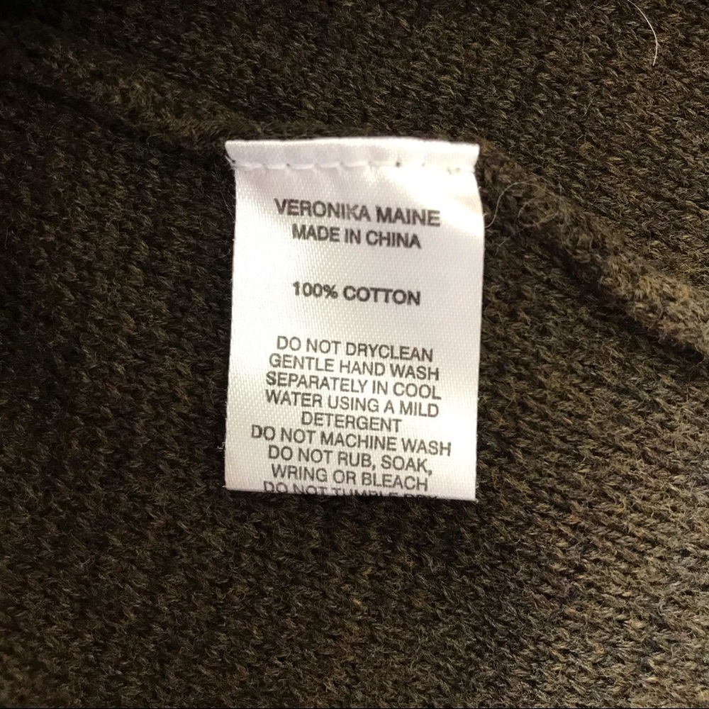 Veronika Maine Sml Olive Green Collared Cardi Knit - Picture 10 of 13